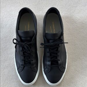 Common Projects Men's Achilles Leather Low-Top Sneakers in Black